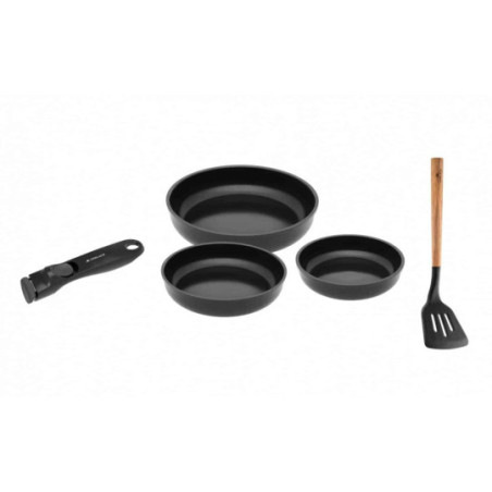 Pfanne 20/24/28cm SMART+ Griff + Pfannenwender NATUR