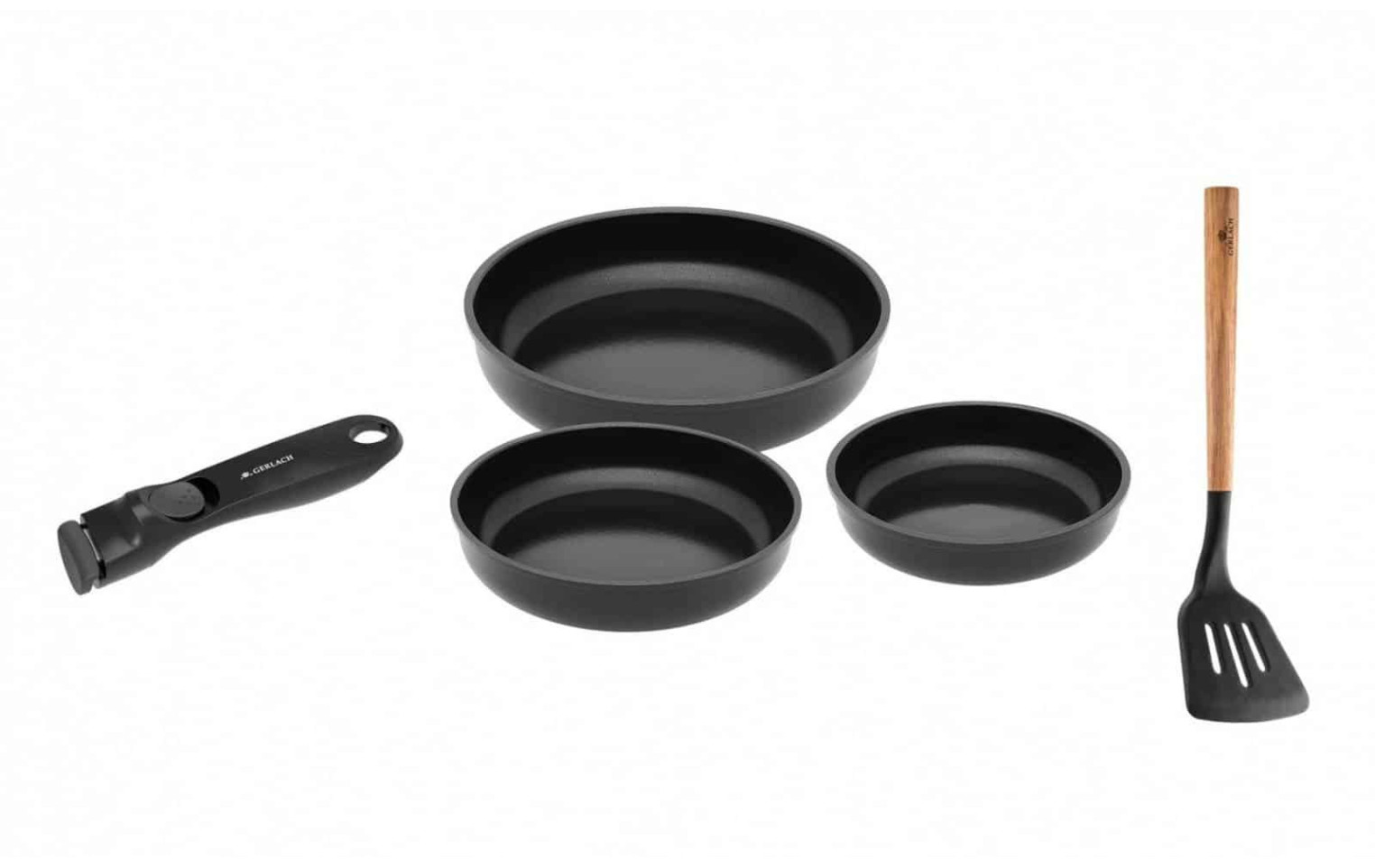 Pfanne 20/24/28cm SMART+ Griff + Pfannenwender NATUR