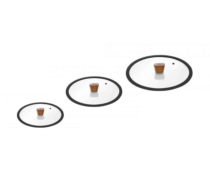 Set mit 3 Deckeln f&uuml;r Pfannen 20/24/28 cm NATUR