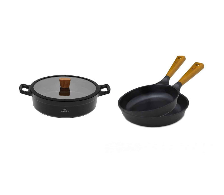 Topf 28cm + Pfanne 24cm + Pfanne 28cm NATUR