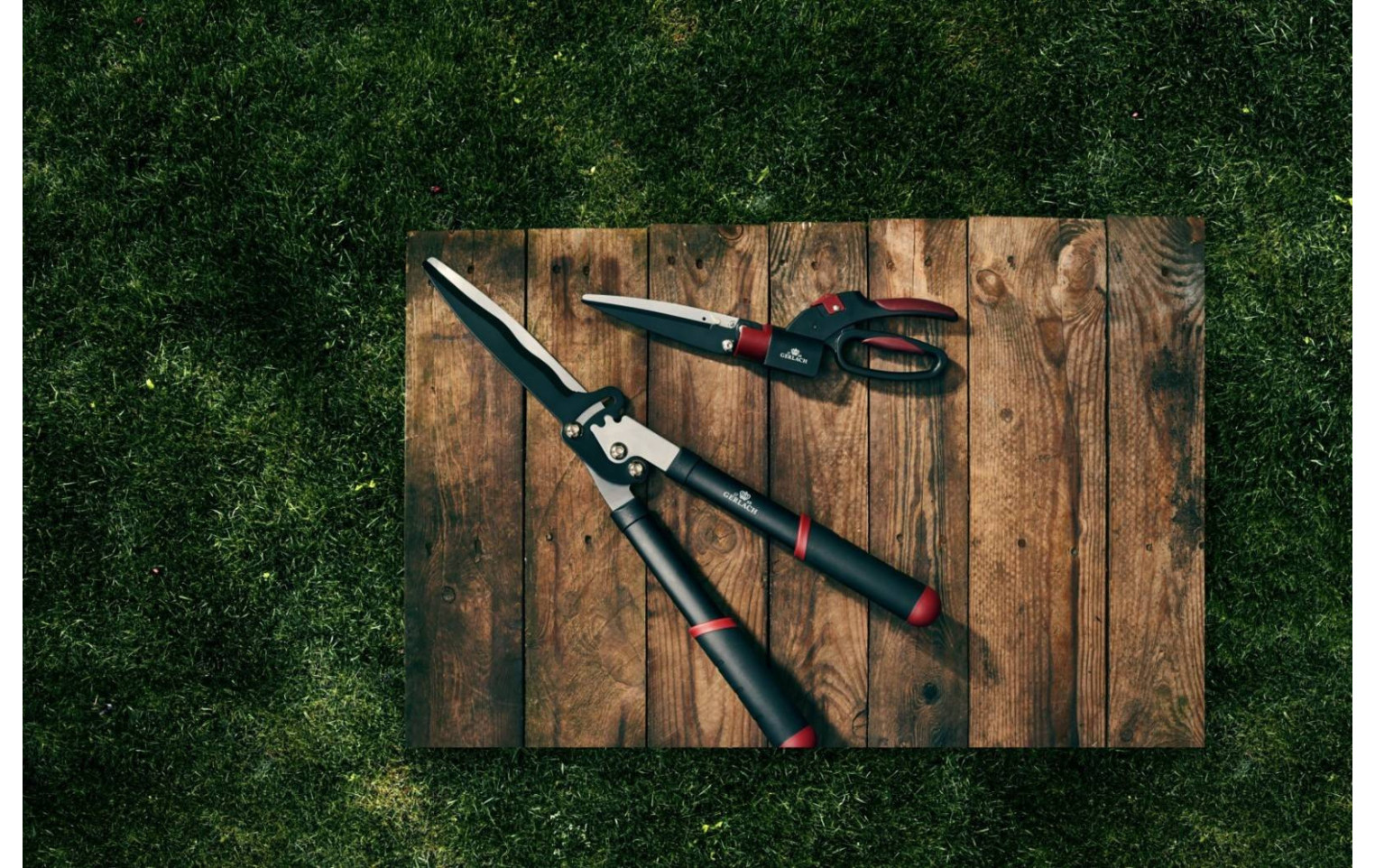 Einhand-Astschneider mit Amboss + Grasschneider