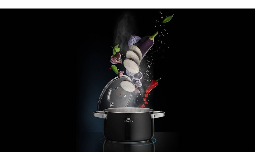 Zestaw garnk&oacute;w 6 el. PRIME + zestaw noży w bloku