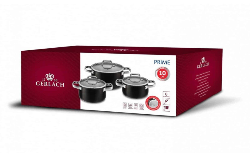 Topfset 6 Teile PRIME + Messerset im Block DECO BLACK