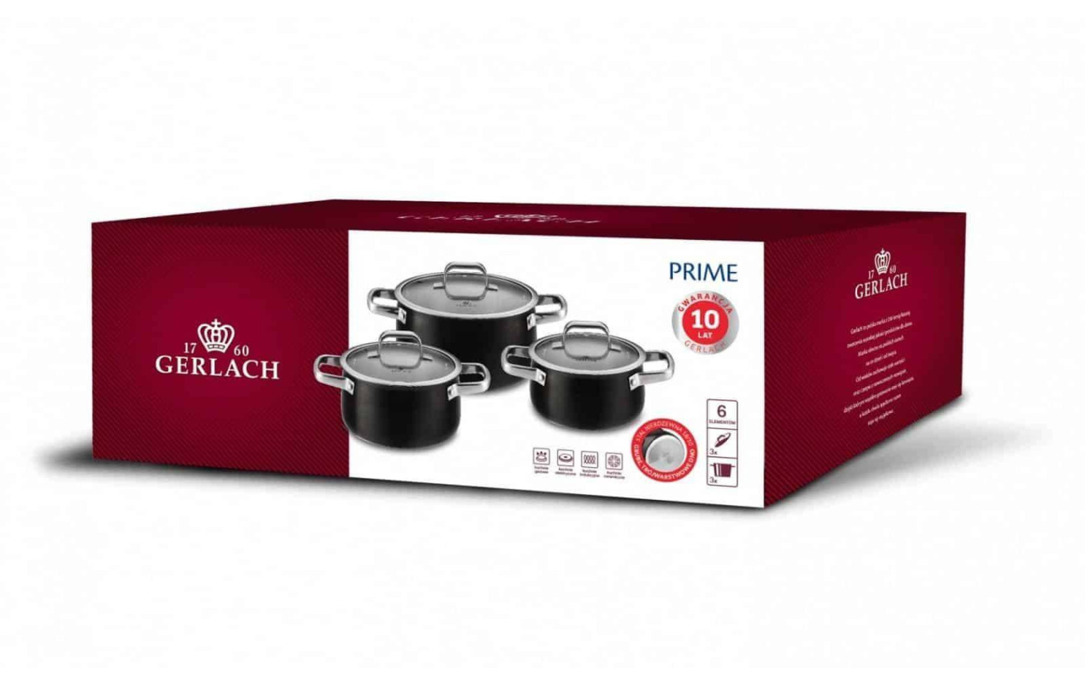 Topfset 6 Teile PRIME + Messerset im Block DECO BLACK