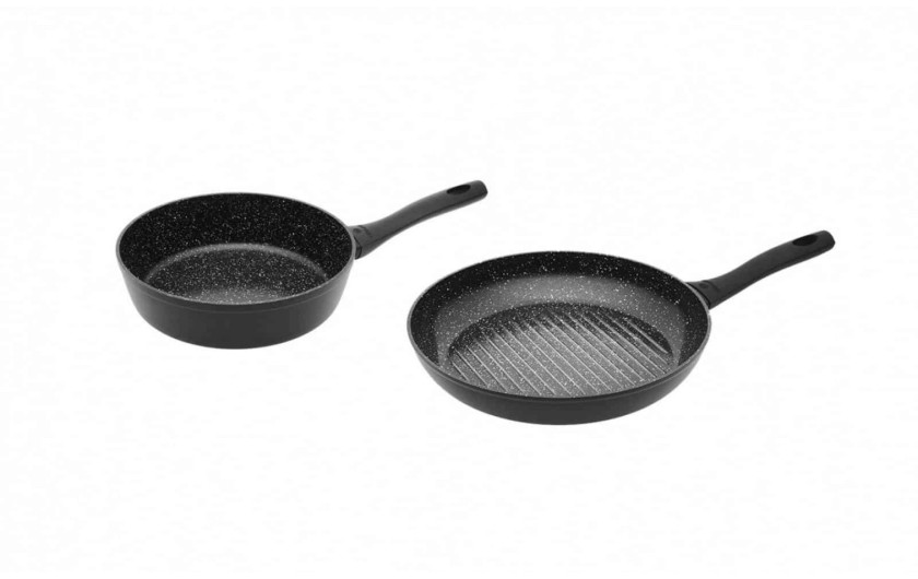 Set Tiefe Pfanne 24 cm + Grillpfanne 28 cm GRANITEX