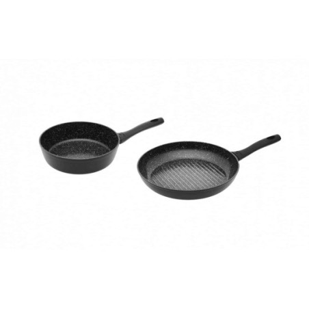 Pfanne 24cm + Grillpfanne 28cm GRANITEX