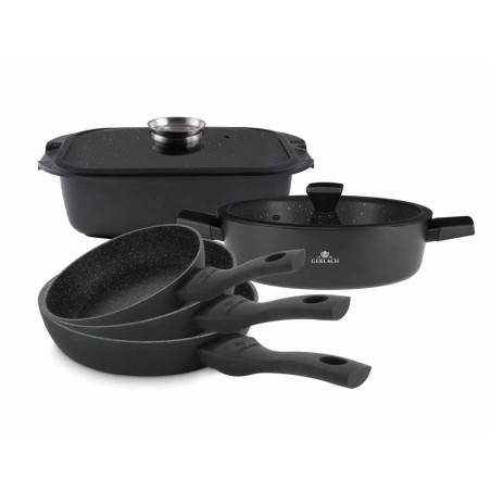 Set 3x Pfannen 20/24/28 cm + Bräter 32 cm + Topf 28 cm GRANITEX