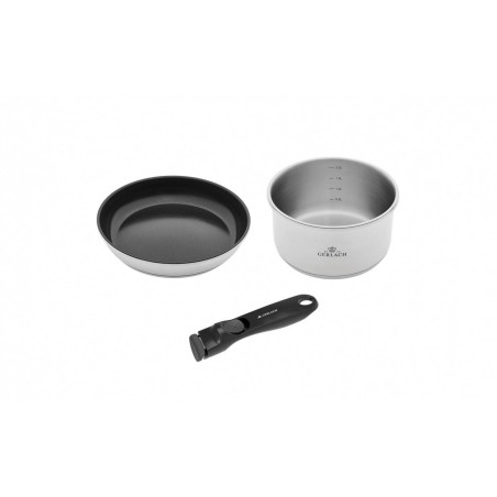 SMART STEEL Pfanne 24 cm + Topf 18 cm (2 l) + Griff