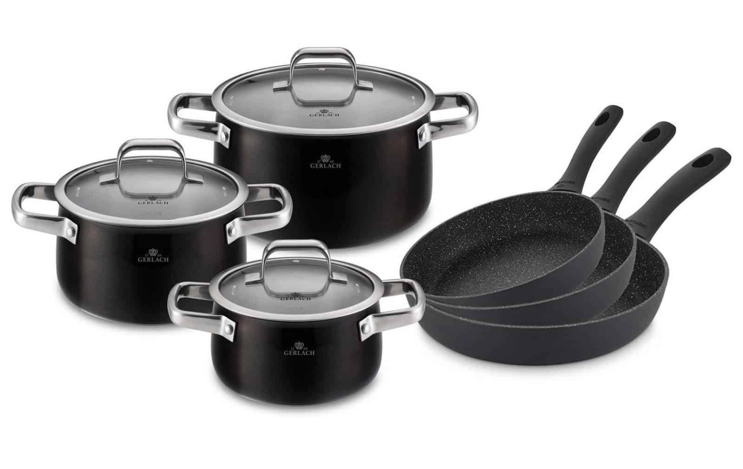 Set aus 6-teiligen Kochtöpfen PRIME + 3 Pfannen 20/24/28 cm GRANITEX.