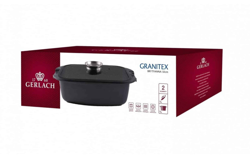 Set 3x Pfannen 20/24/28 cm + Br&auml;ter 32 cm + Topf 28 cm GRANITEX