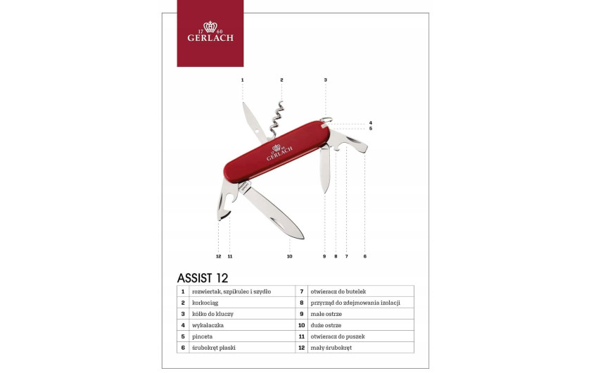 Taschenmesser mit 12 Funktionen ASSIST