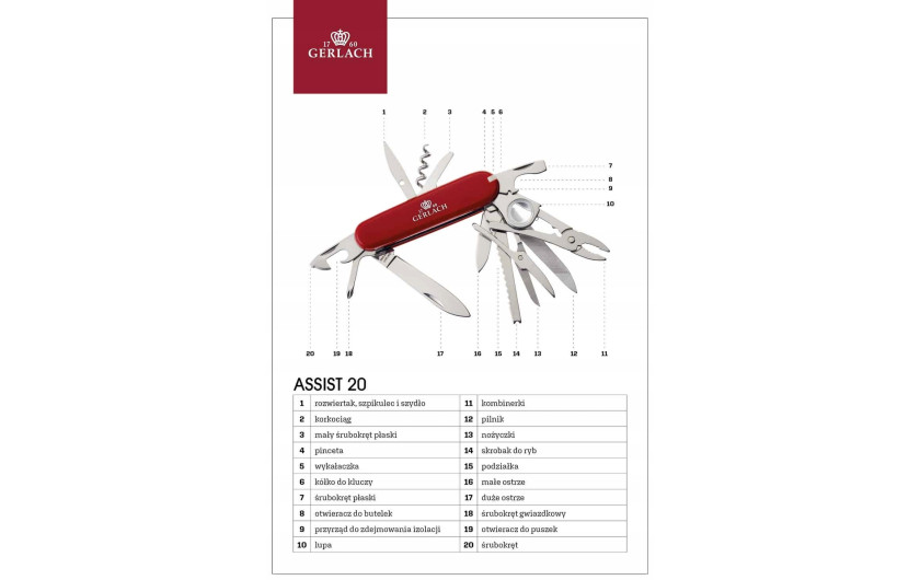Taschenmesser mit 20 Funktionen ASSIST Taschenmesser mit 20 Funktionen ASSIST