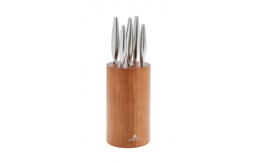 Messerset im Block FINE Holz + Messersch&auml;rfer