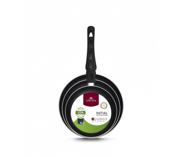 INITIAL 3-teilige Pfannen-Set 20/24/28 cm mit Keramikbeschichtung