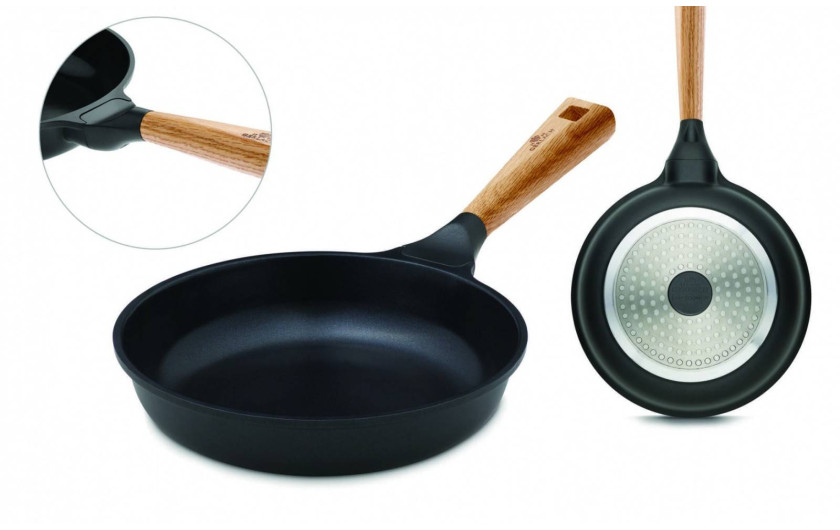 Topf 24/28 cm + Pfanne 24 cm + Grillpfanne 28 cm + Wok-Pfanne + Schneidebrett NATUR