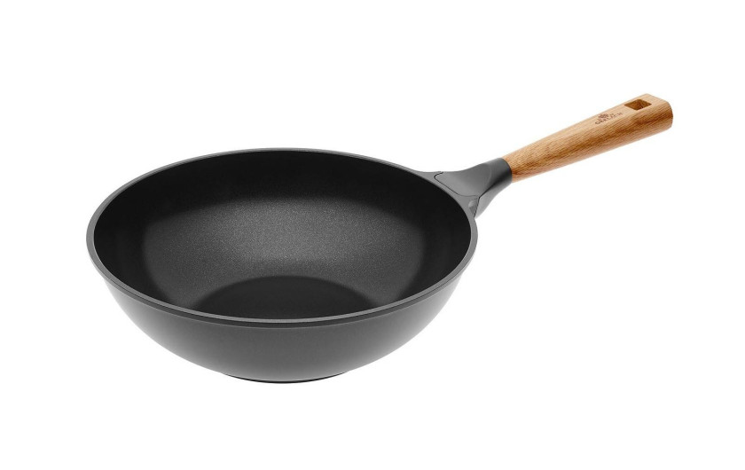 Topf 24/28cm + Pfanne 24cm + Grillpfanne 28cm + Wok-Pfanne 28cm + Schneidebrett NATUR