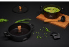 Topf 24/28 cm + Pfanne 24 cm + Grillpfanne 28 cm + Wok-Pfanne + Schneidebrett NATUR