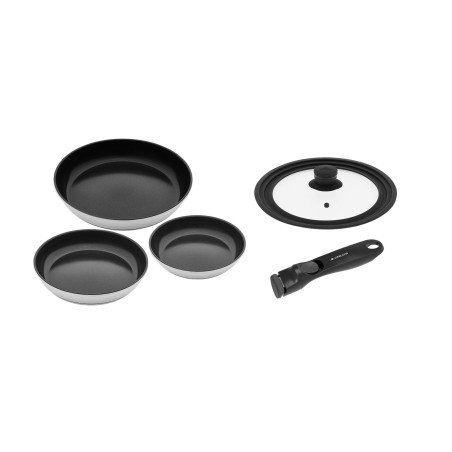 Pfanne 20cm + Pfanne 24cm + Pfanne 28cm SMART STEEL + Deckel
