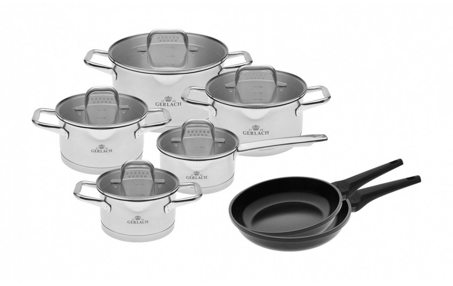 Topfset 10 Teile MODEL + 2xPfanne 24/28cm MONOLIT