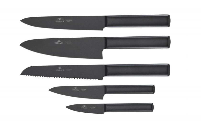 Erste 6-teiliges Kochtopfset + Messerset im Ambiente Black Block.