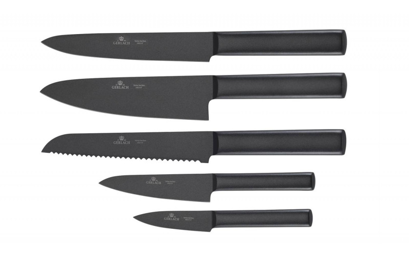 Topfset 6 Teile FIRST + Messerset im Block AMBIENTE BLACK