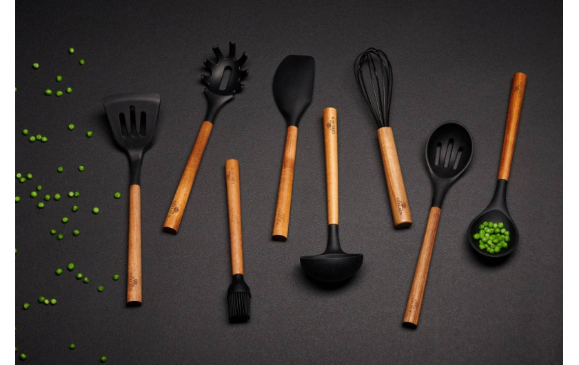 Küchenzubehör-Set NATUR + Behälter für Küchenutensilien NATUR Küchenzubehör-Set NATUR + Behälter für Küchenutensilien NATUR