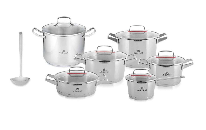 Topfset 10 Teile SUPERIOR + Topf 28cm 10l SIMPLE + Schöpfkelle VIRGA Topfset 10 Teile SUPERIOR + Topf 28cm 10l SIMPLE + Schöpfkelle VIRGA