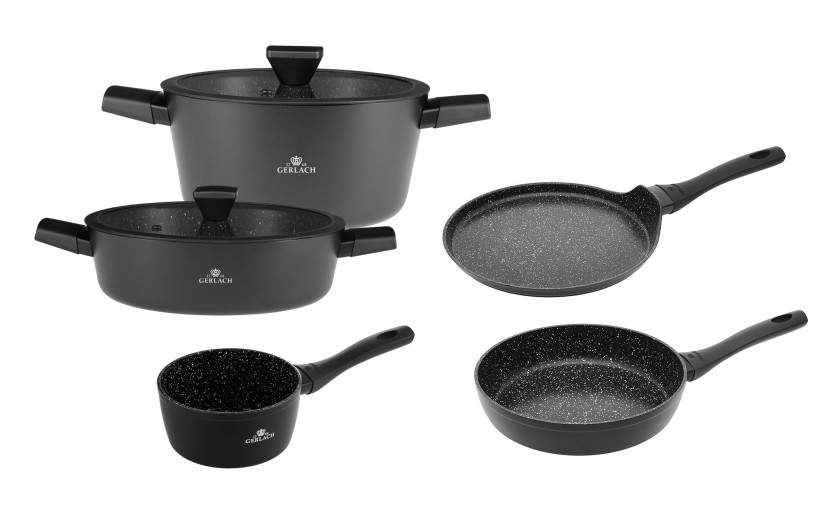 Topfset 2 Teile: Topf 24/28cm + 2xPfanne 24/25cm + Stieltopf 1,5l GRANITEX Topfset 2 Teile: Topf 24/28cm + 2xPfanne 24/25cm + Stieltopf 1,5l GRANITEX