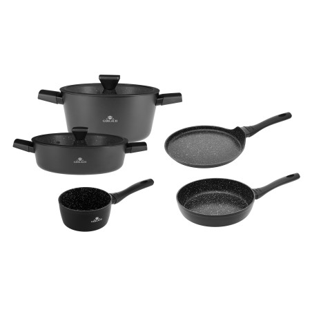 Topfset 2 Teile: Topf 24/28cm + 2xPfanne 24/25cm + Stieltopf 1,5l GRANITEX