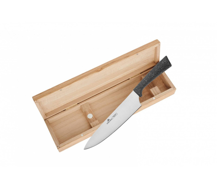 K&uuml;chenchefmesser 8'' SMART GRANIT in einer Holzkiste