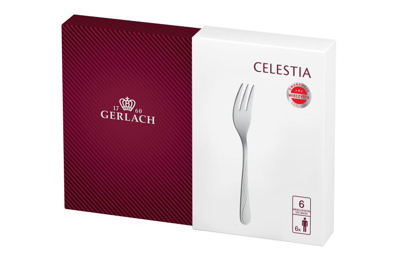 CELESTIA Tassen-Set mit Untertassen 12-teilig + Kaffeelöffel + Kuchengabeln CELESTIA/6 Pers.