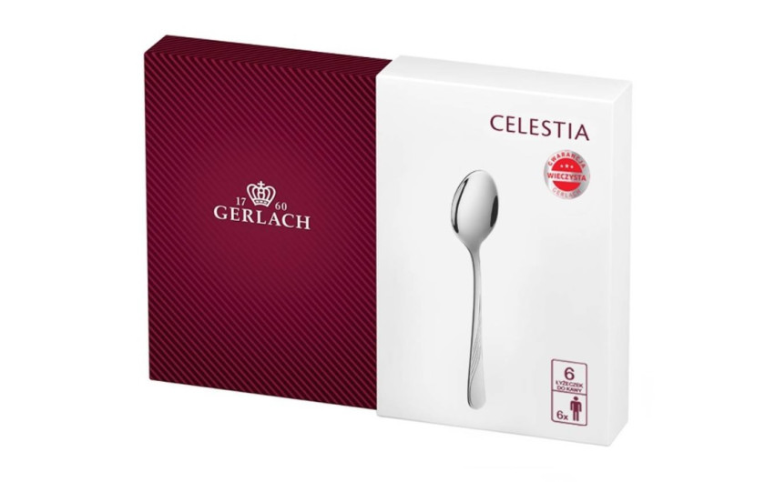 CELESTIA Tassen-Set mit Untertassen 12-teilig + Kaffeelöffel + Kuchengabeln CELESTIA/6 Pers.