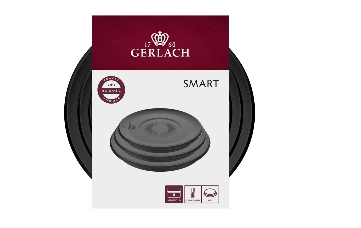 Frischhaltedeckel 3 Teile 16/18/20cm SMART Schwarz