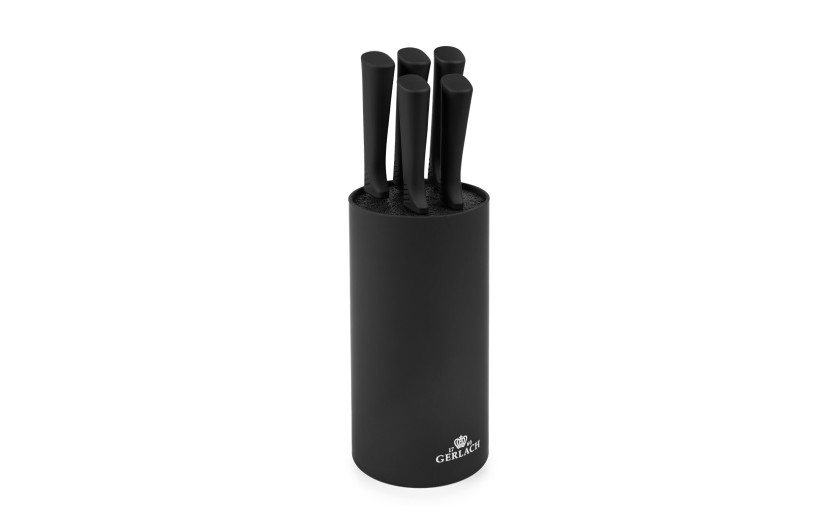 Messerset im Block SMART BLACK + Schneidebrett 30x24cm NATUR + Messerschärfer Mini SMART Messerset im Block SMART BLACK + Schneidebrett 30x24cm NATUR + Messerschärfer Mini SMART
