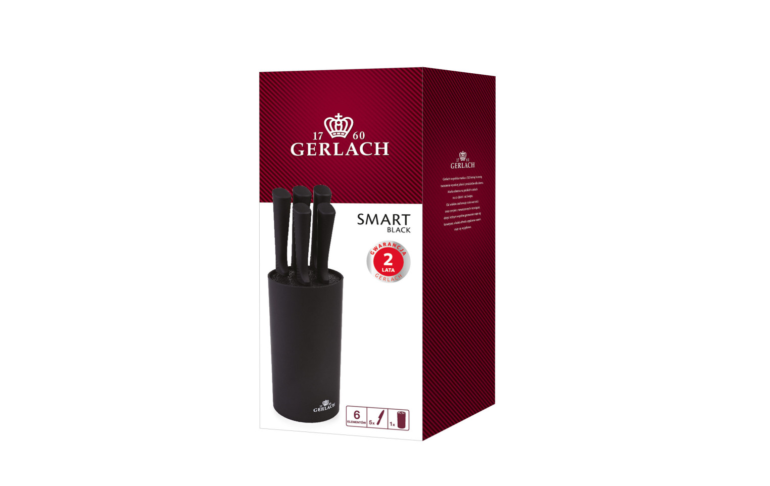 Messerset im Block SMART BLACK + Schneidebrett 30x24cm NATUR + Messerschärfer Mini SMART