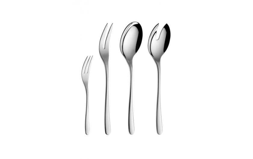 Geschirrset 36 Teile MUZA + Besteckset 68 Teile MUZA Poliert + Holzkiste f&uuml;r 12 Personen