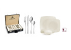 Tafelset VALOR 36-teiliges Geschirrset fürs Mittagessen für 12 Personen + Besteckset 68-teilig VALOR poliert + Koffer