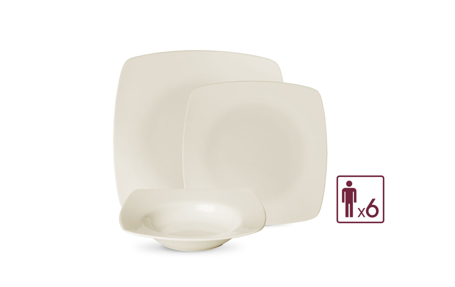 Geschirrset 36 Teile VALOR + Besteckset 68 Teile VALOR Poliert + Holzkiste für 12 Personen
