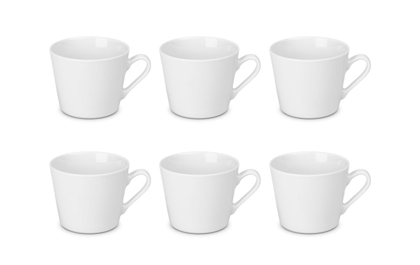 Porzellan-Service MODERN 36-teilig für 6 Personen: 18 Essteller + 12 Tassen mit Untertassen + Tassen