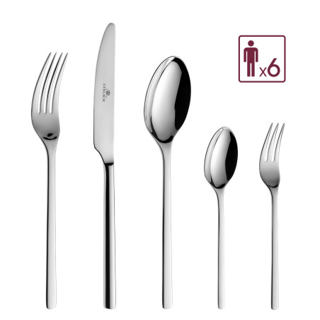 Besteckset 24 Teile MODERN Poliert + Kuchengabeln 6 Teile MODERN Poliert