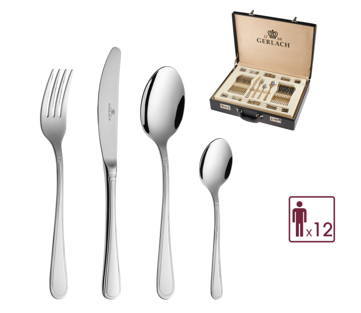 Besteckset 68 Teile ANTICA Poliert + Holzkiste