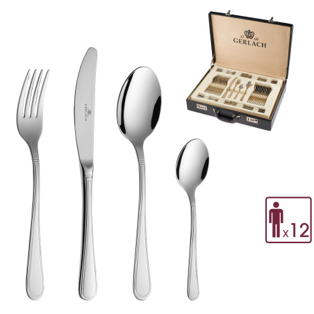 Besteckset 68 Teile ANTICA Poliert + Holzkiste