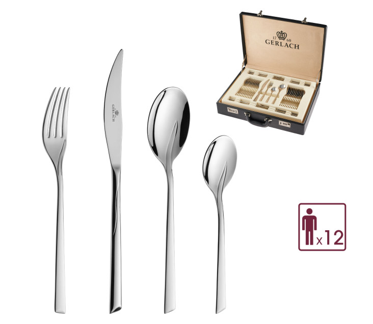 Besteckset 68 Teile FLAMES poliert + Koffer