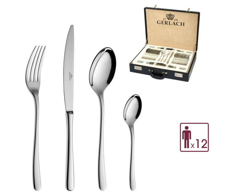 Besteckset 68 Teile MUZA Poliert + Holzkiste