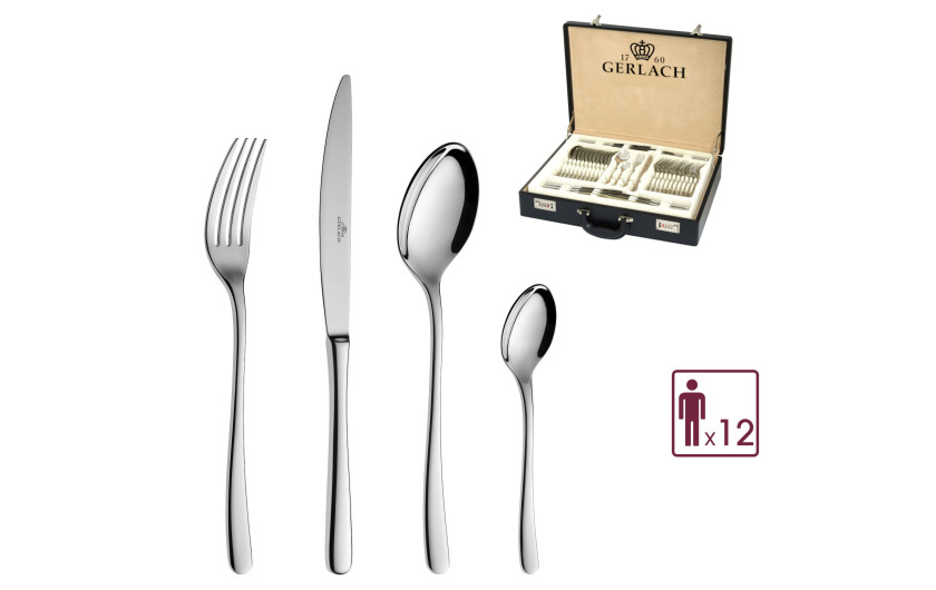 Besteckset 68 Teile MUZA Poliert + Holzkiste