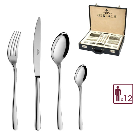 Besteckset 68 Teile MUZA Poliert + Holzkiste