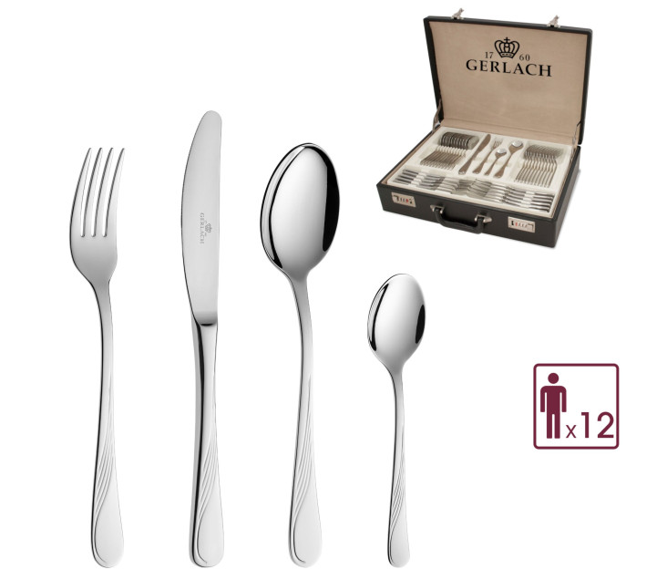Besteckset 68 Teile CELESTIA Poliert + Holzkiste
