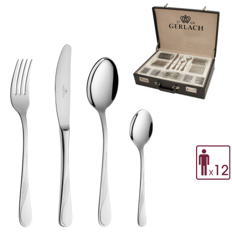 Besteckset 68 Teile CELESTIA Poliert + Holzkiste