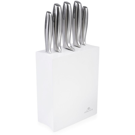 Messerset im Block MODERN Weiß