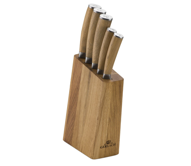 Messerset im Block NATUR Holz
